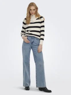 ONLLEISE FREYA LS ZIP HIGH NECK KNT NOOS birch1