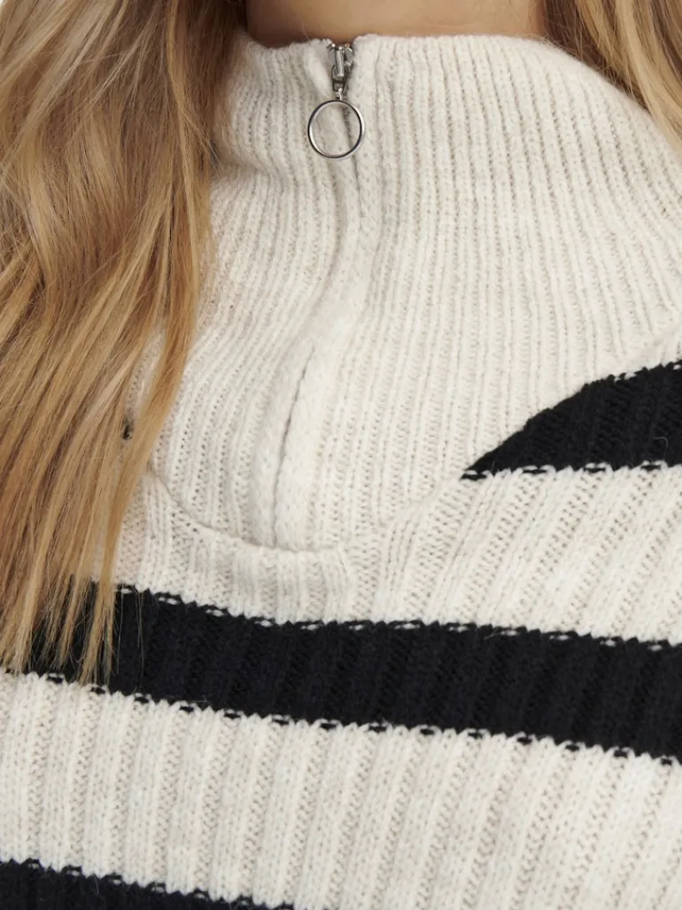 ONLLEISE FREYA LS ZIP HIGH NECK KNT NOOS birch1