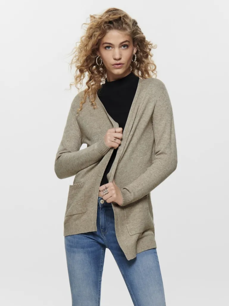 ONLLESLY LIFE L/S OPEN CARDIGAN KNT NOOS beige