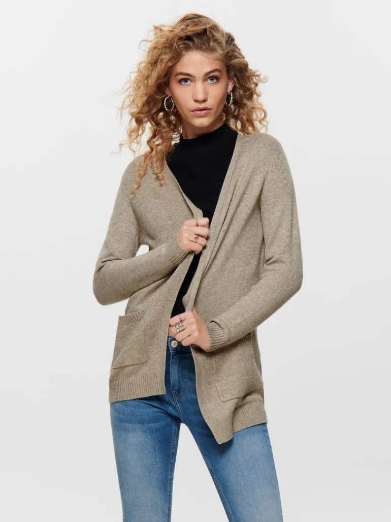 ONLLESLY LIFE L/S OPEN CARDIGAN KNT NOOS beige