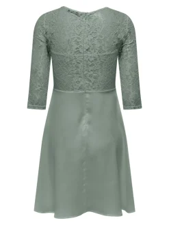 ONLLIVA 3/4 LACE MIX DRESS CS WVN lily pad