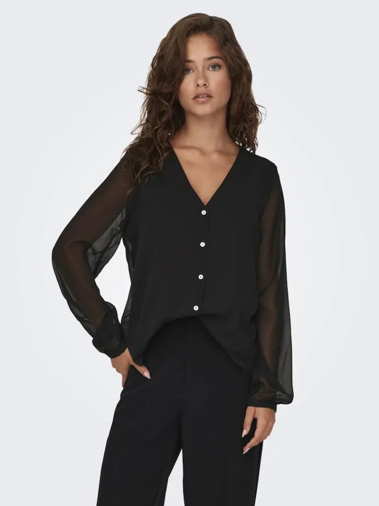 ONLLUNA L/S V-NECK TOP NOOS PTM schwarz1