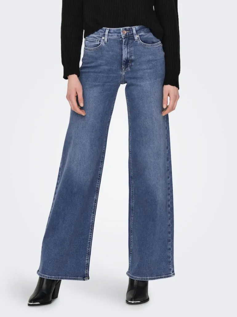ONLMADISON BLUSH HW WIDE DNM DOT372 NOOS medium blue denim