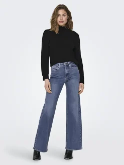 ONLMADISON BLUSH HW WIDE DNM DOT372 NOOS medium blue denim
