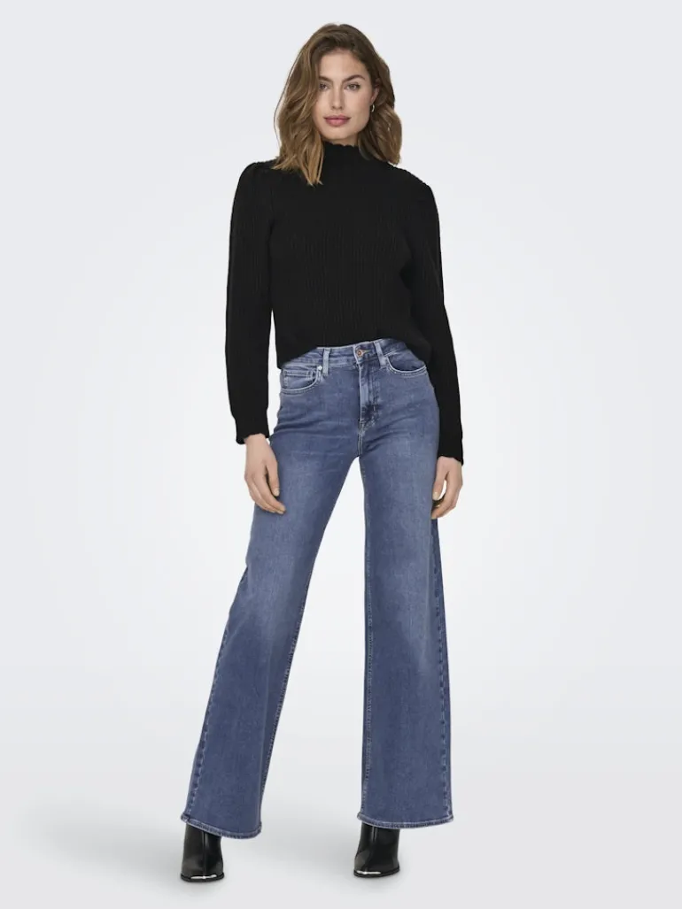 ONLMADISON BLUSH HW WIDE DNM DOT372 NOOS medium blue denim