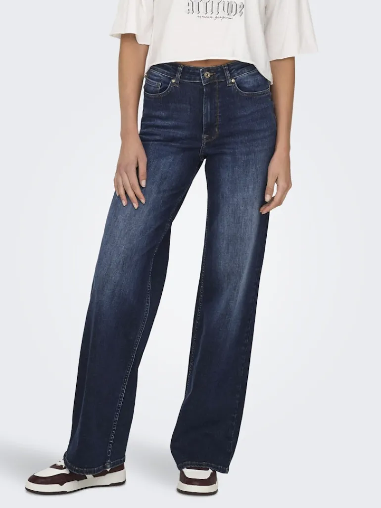 ONLMADISON BLUSH HW WIDE DNM REA081 NOOS dark blue denim