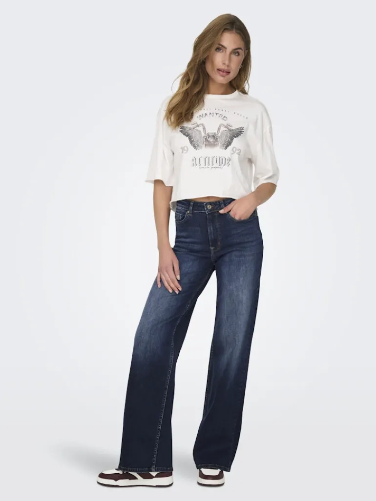 ONLMADISON BLUSH HW WIDE DNM REA081 NOOS dark blue denim