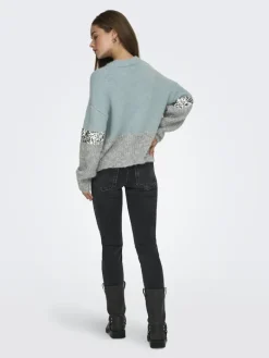 ONLMAINE LIFE LS SEQUIN BLOCK O-NECK KNT arona