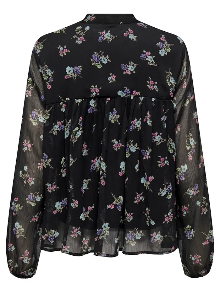 ONLMALINA LIFE L/S LACE TOP PTM black