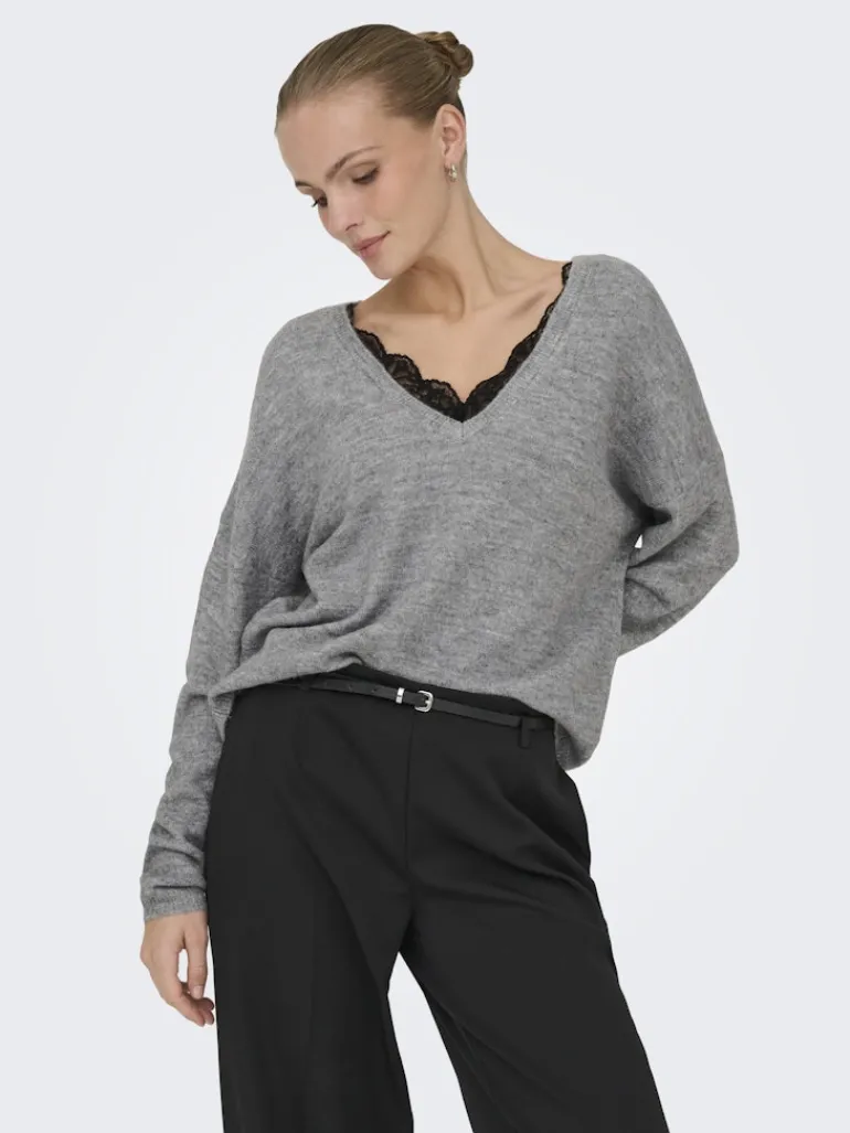 ONLMANIFESTA LS REVERSIBLE KNT NOOS light grey melange
