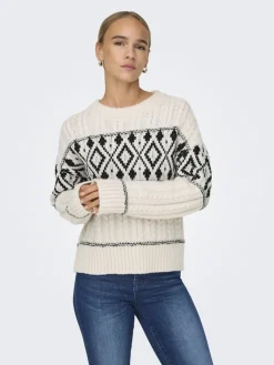 ONLMARENT L/S PULLOVER KNT NOOS cloud dancer