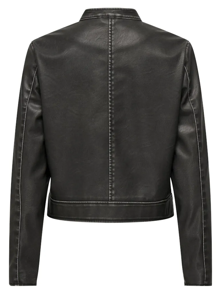 ONLMINDY FAUX LEATHER JACKET OTW black