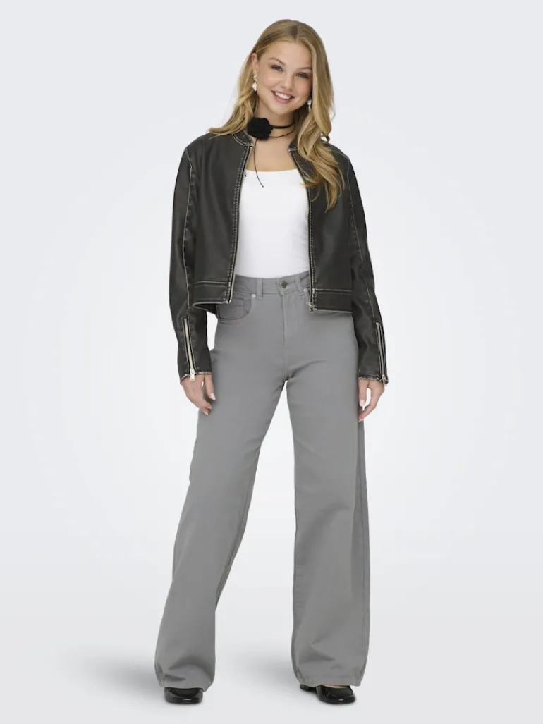 ONLMINDY FAUX LEATHER JACKET OTW black