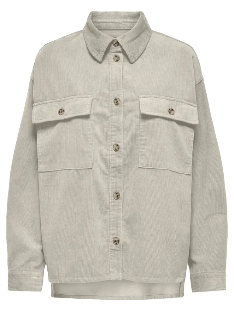 ONLMOXIE L/S CORD SLIT SHACKET CC PNT oatmeal