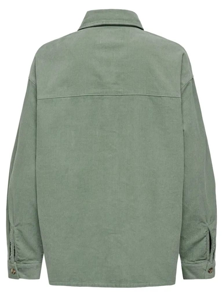 ONLMOXIE L/S CORD SLIT SHACKET CC PNT lily pad