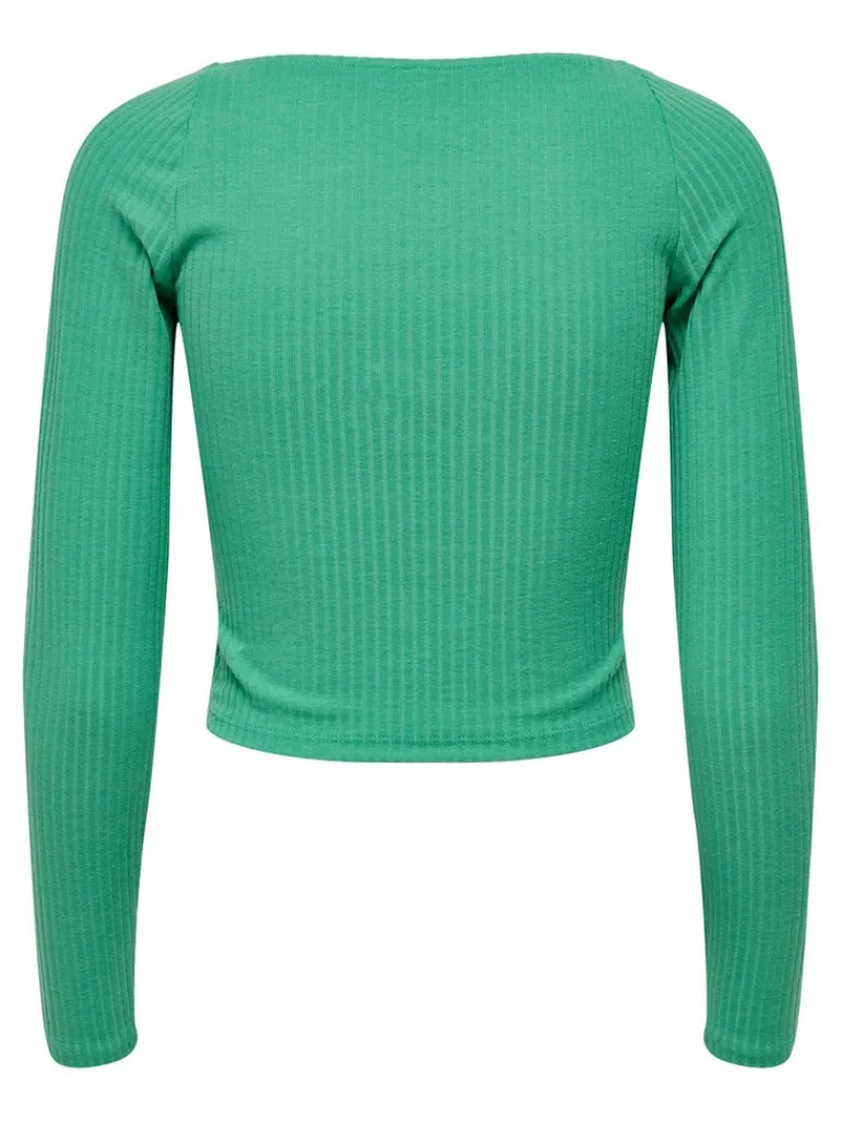 ONLNELLA L/S HEART CROPPED TOP JRS winter green