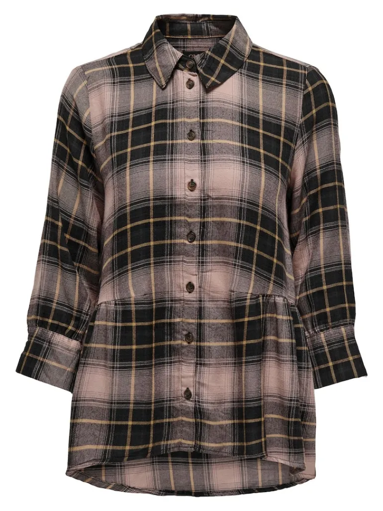 ONLNEW CANBERRA 3/4 CHECK SHIRT WVN CS black1
