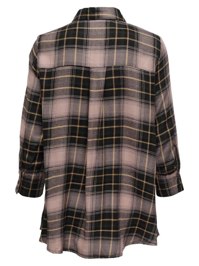 ONLNEW CANBERRA 3/4 CHECK SHIRT WVN CS black1