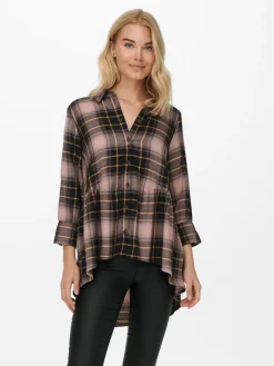ONLNEW CANBERRA 3/4 CHECK SHIRT WVN CS black1