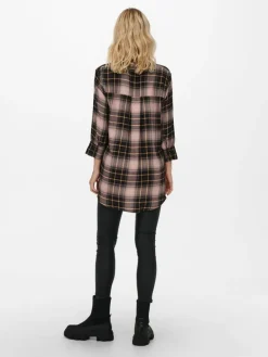 ONLNEW CANBERRA 3/4 CHECK SHIRT WVN CS black1