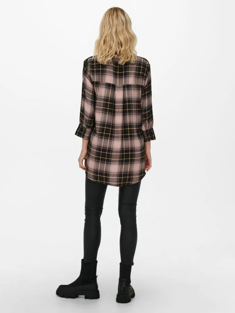 ONLNEW CANBERRA 3/4 CHECK SHIRT WVN CS black1