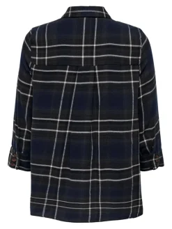 ONLNEW CANBERRA 3/4 CHECK SHIRT WVN CS night sky-creme check
