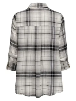 ONLNEW CANBERRA 3/4 CHECK SHIRT WVN CS black2