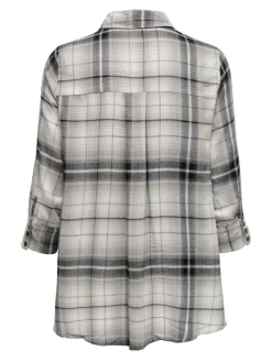 ONLNEW CANBERRA 3/4 CHECK SHIRT WVN CS black2