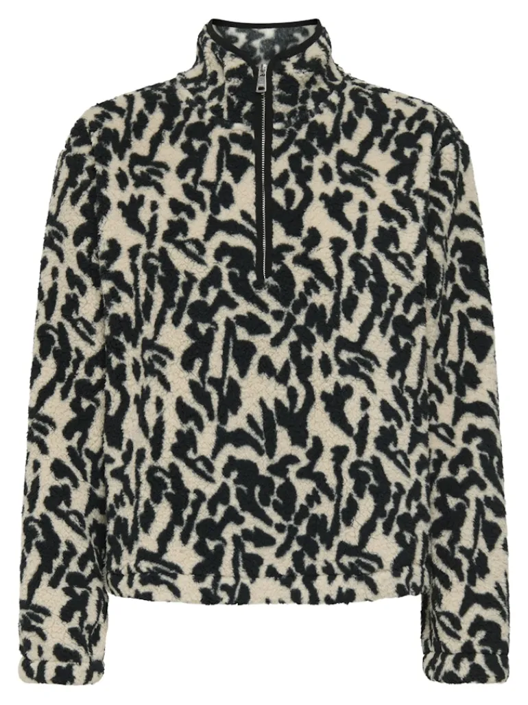 ONLNEW DALLAS L/S HIGHNECK ZIP SWT NOOS black