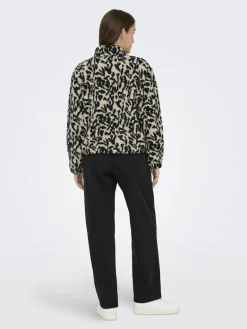 ONLNEW DALLAS L/S HIGHNECK ZIP SWT NOOS black