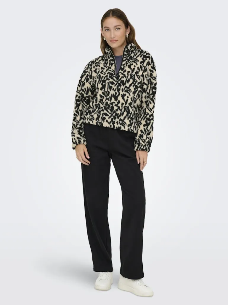 ONLNEW DALLAS L/S HIGHNECK ZIP SWT NOOS black