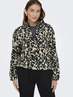 ONLNEW DALLAS L/S HIGHNECK ZIP SWT NOOS black