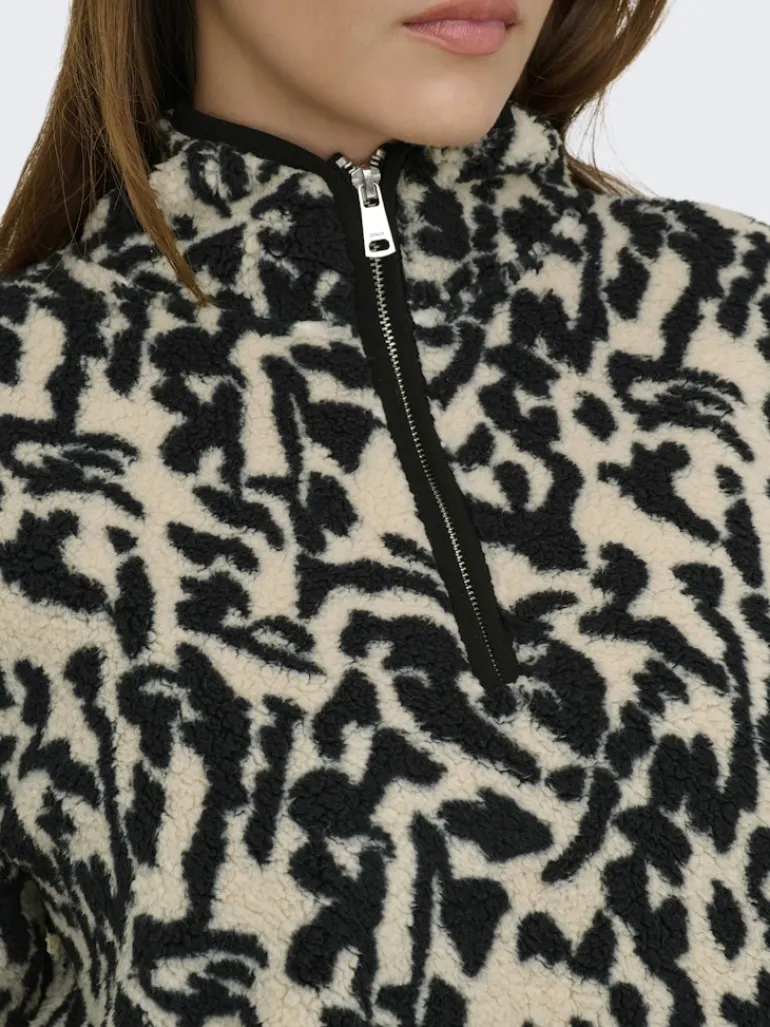 ONLNEW DALLAS L/S HIGHNECK ZIP SWT NOOS black