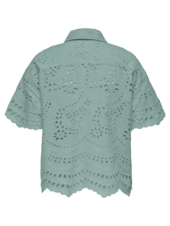 ONLNEW LALISA SS BOXY SHIRT WVN FR blue surf