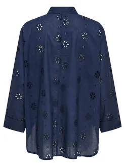 ONLNEW LINA GRACE LS BROD ANGL SHIRT WVN black iris