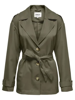 ONLNEWLINE SHORT TRENCHCOAT OTW ivy green