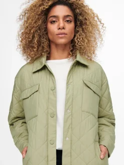 ONLNEWTANZIA LONG QUILT SHACKET OTW slate green