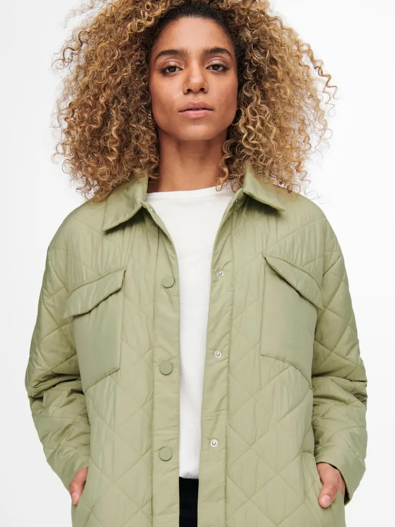 ONLNEWTANZIA LONG QUILT SHACKET OTW slate green