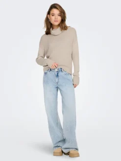 ONLNICOYA L/S COWLNECK PULLOVER KNT pumice stone