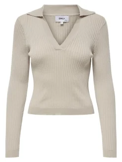 ONLNIMONE LS LIFE POLO PULLOVER CC KNT pumice stone