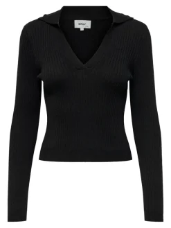 ONLNIMONE LS LIFE POLO PULLOVER CC KNT black
