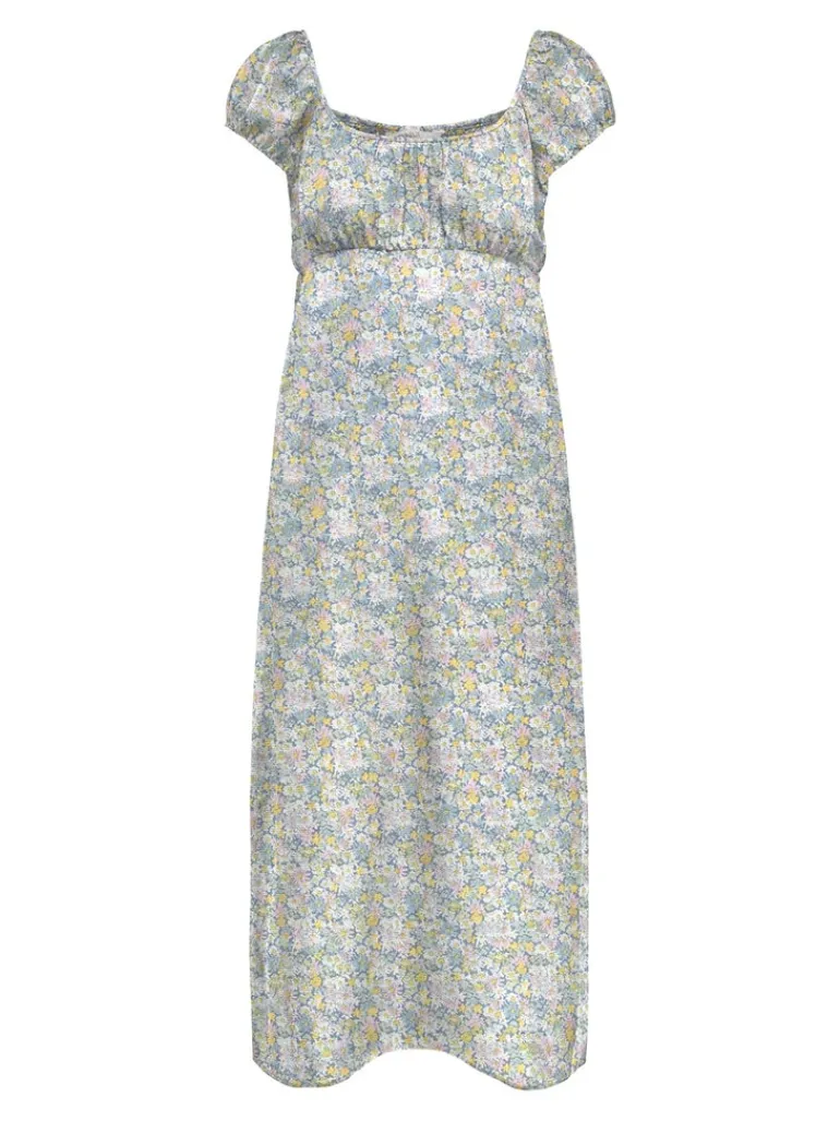 ONLNOVA LIFE S/S TEVA LONG DRESS AOP PTM coronet blue-ava blossom