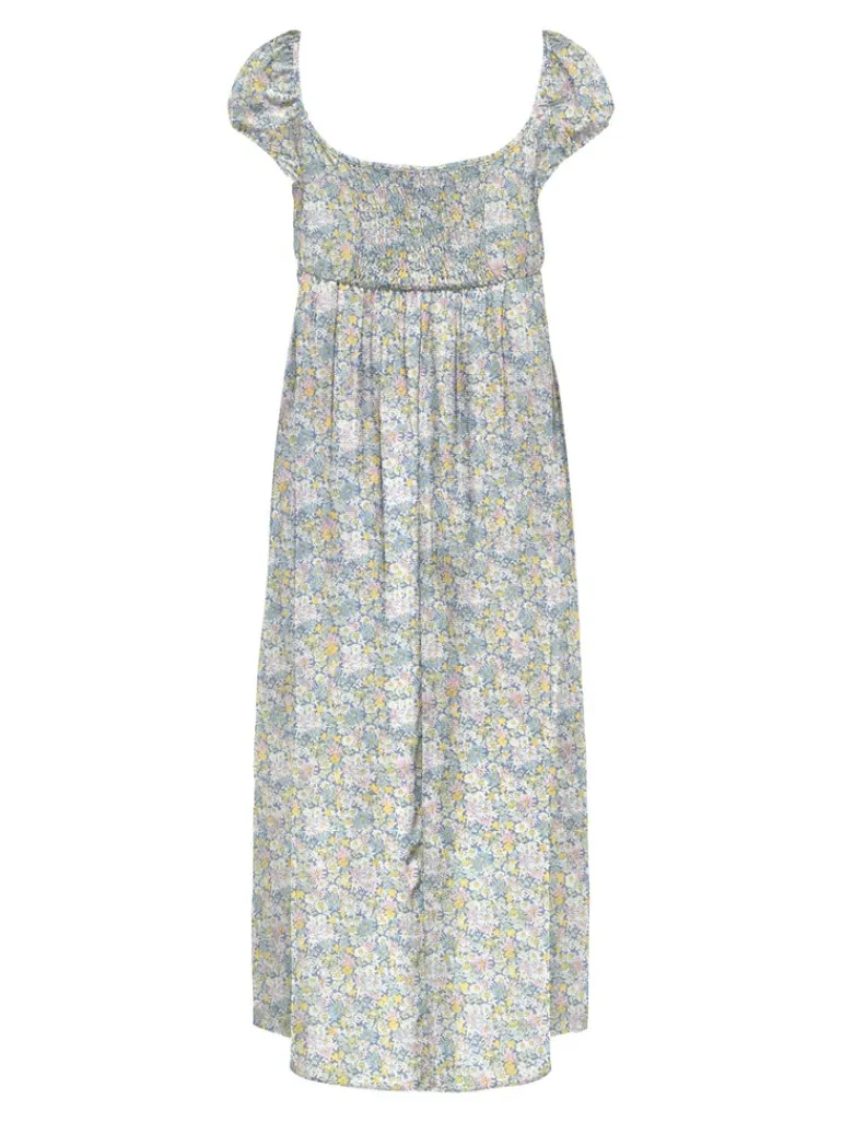 ONLNOVA LIFE S/S TEVA LONG DRESS AOP PTM coronet blue-ava blossom