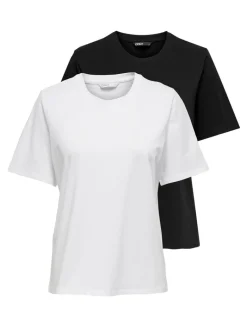 ONLONLY LIFE S/S TOP NOOS 2 PACK black