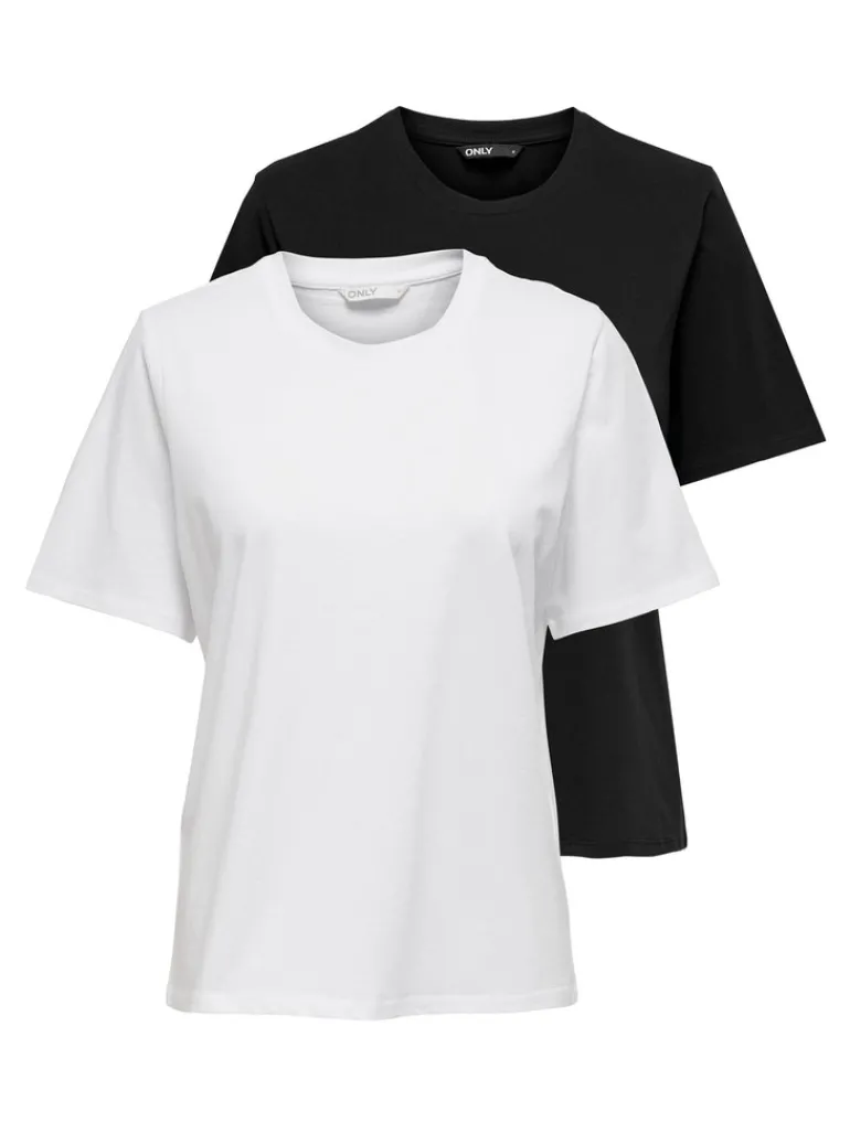 ONLONLY LIFE S/S TOP NOOS 2 PACK black