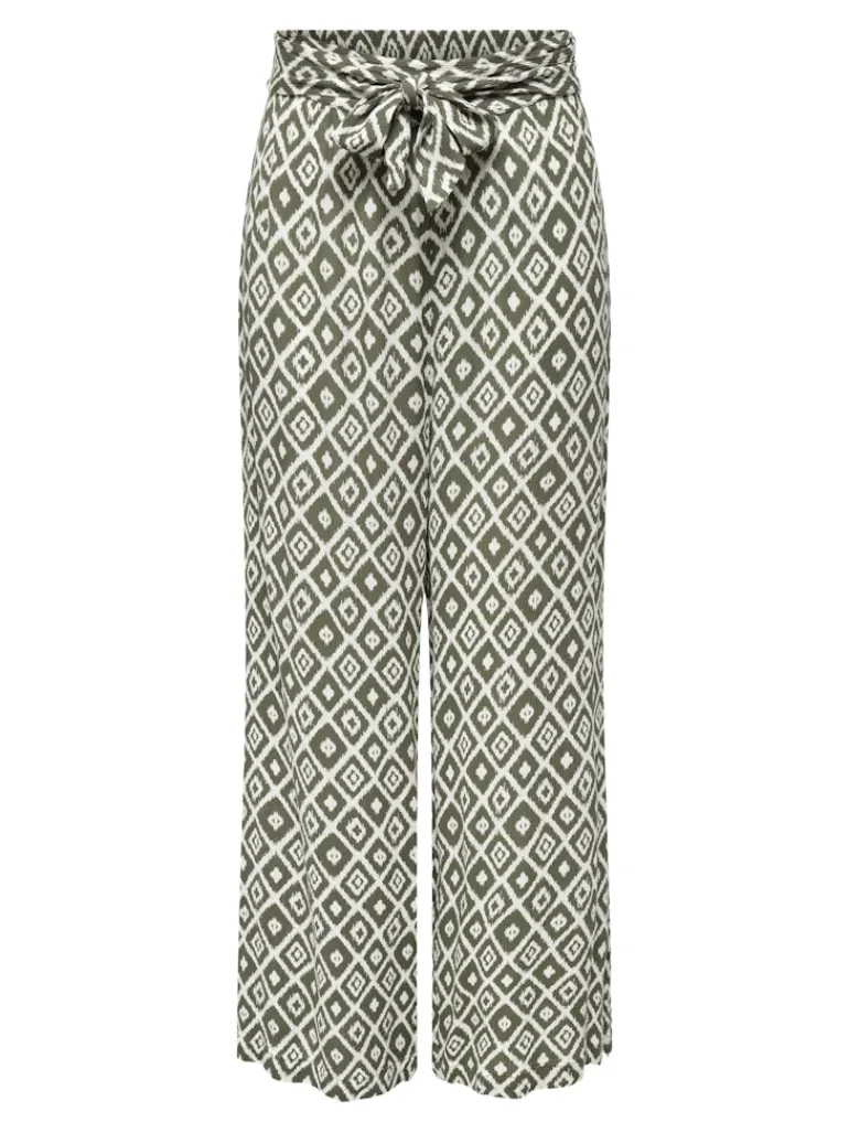ONLPAKJA LIFE AOP BELT PANTS WVN NOOS balsam green