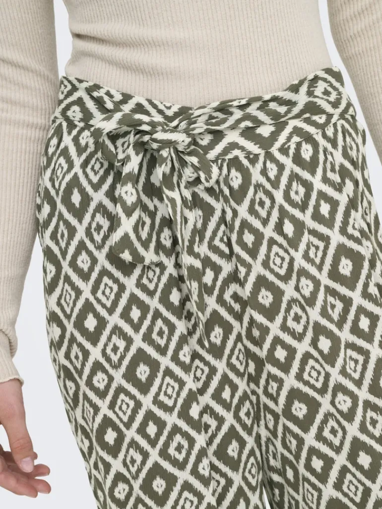 ONLPAKJA LIFE AOP BELT PANTS WVN NOOS balsam green