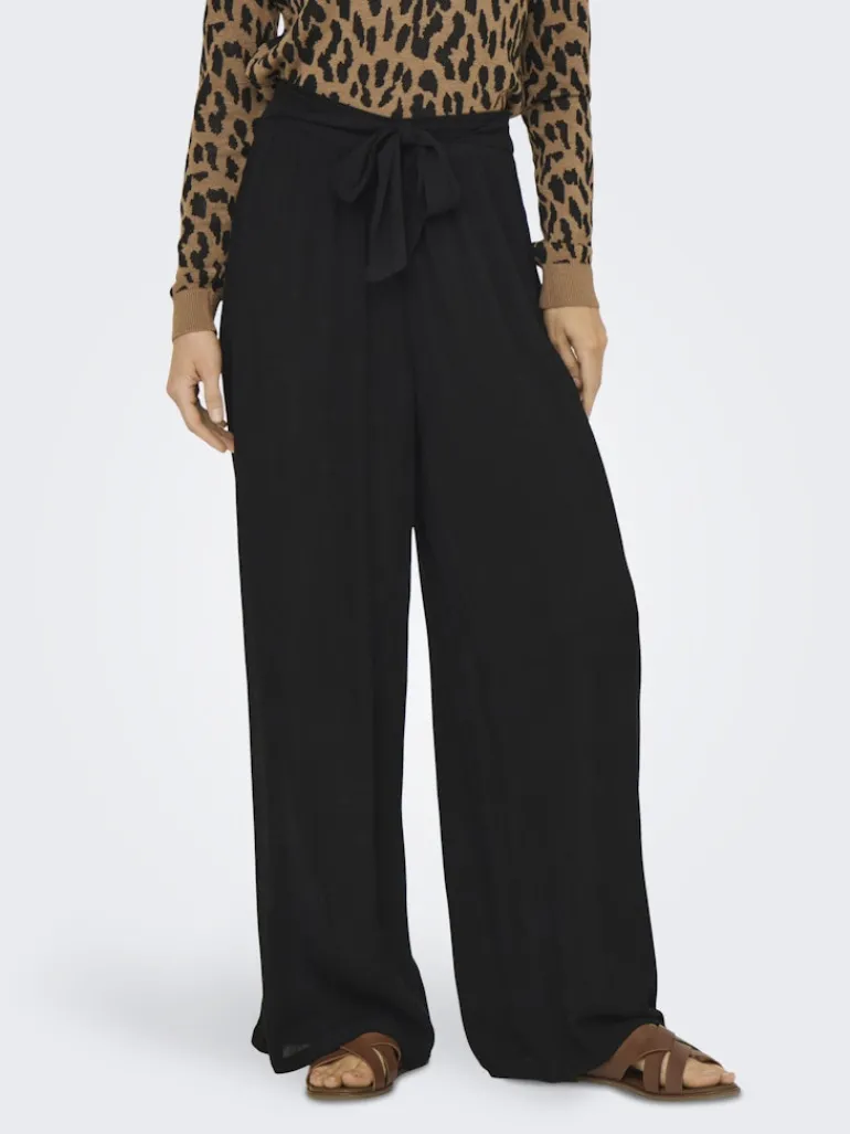 ONLPAKJA LIFE AOP BELT PANTS WVN NOOS black