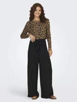 ONLPAKJA LIFE AOP BELT PANTS WVN NOOS black