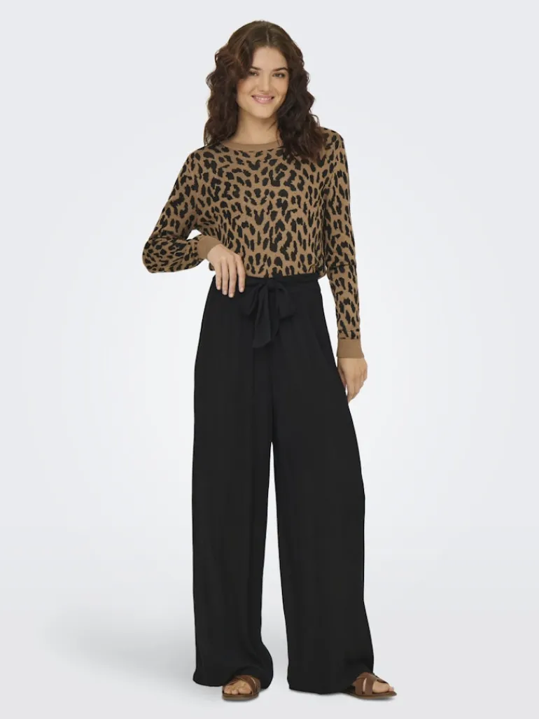ONLPAKJA LIFE AOP BELT PANTS WVN NOOS black